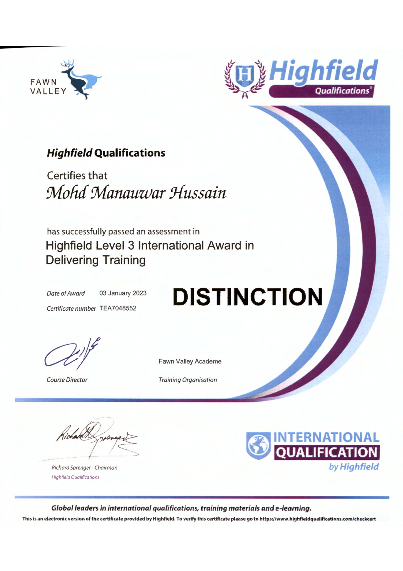 Certificate 3